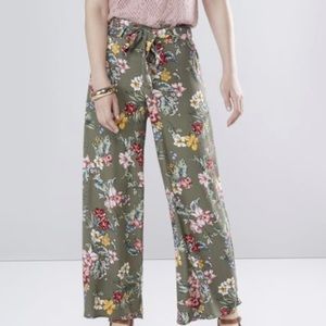 Green Satin Floral Print Wide Leg | Boho Vintage Torrid Pants and Jumpsuits SZ 8